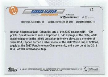 2021 Topps On-Demand Set #8 - Athletes Unlimited Softball #24 Hannah Flippen Back